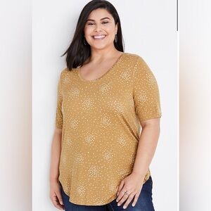 Maurice’s Size 3X Yellow/Gold Polka Dot 24/7 Tunic